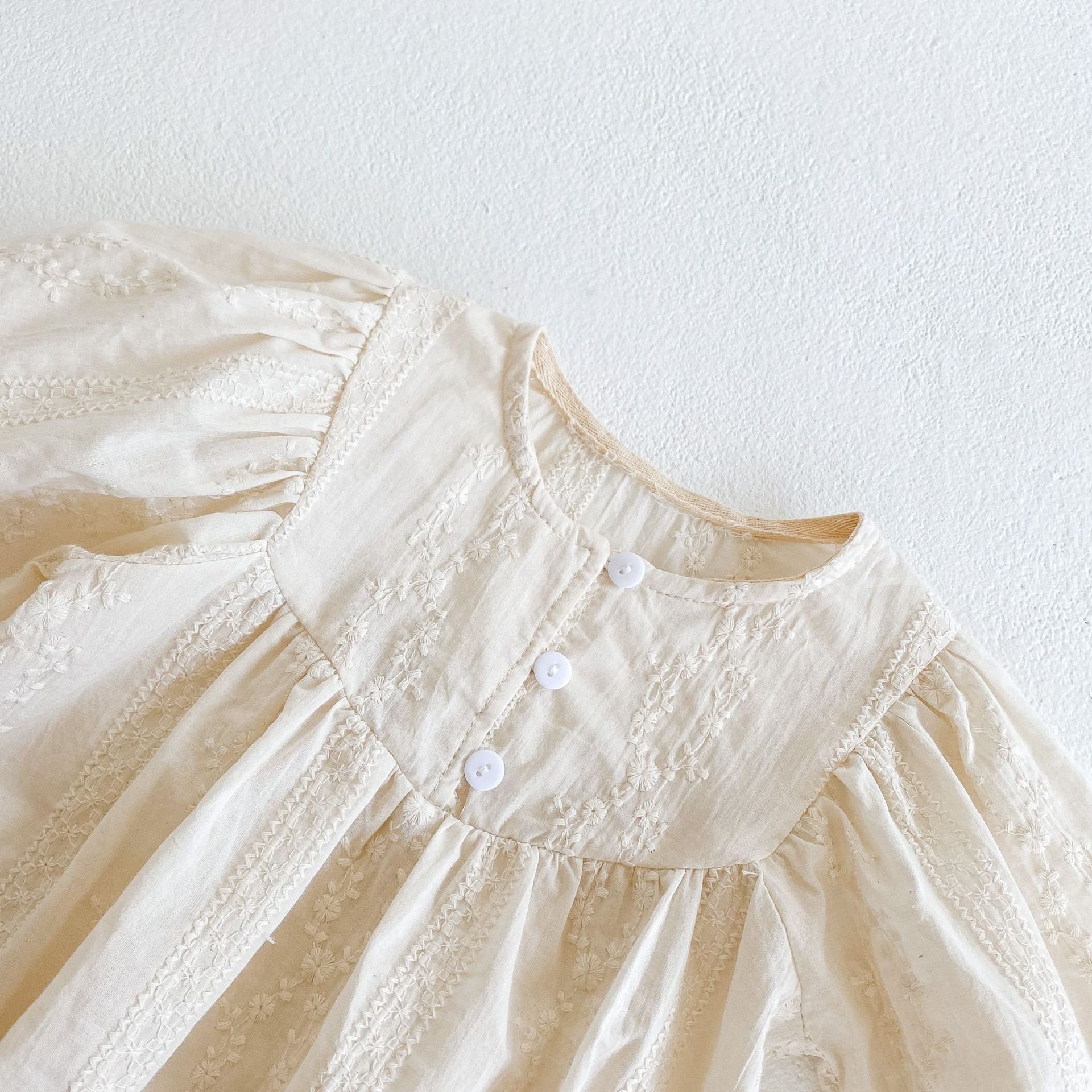 Summer Wholesale Newborn Plain Color Infant Cotton Dress Baby Rompers For Girl