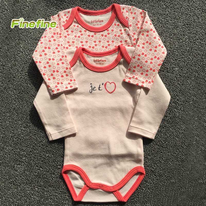100% Cotton Interlock Jersey Summer Long Sleeve Baby Body For Girls