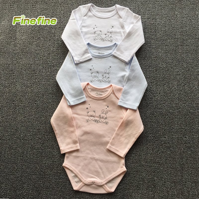 100% Cotton Interlock Jersey Summer Long Sleeve Baby Body For Girls