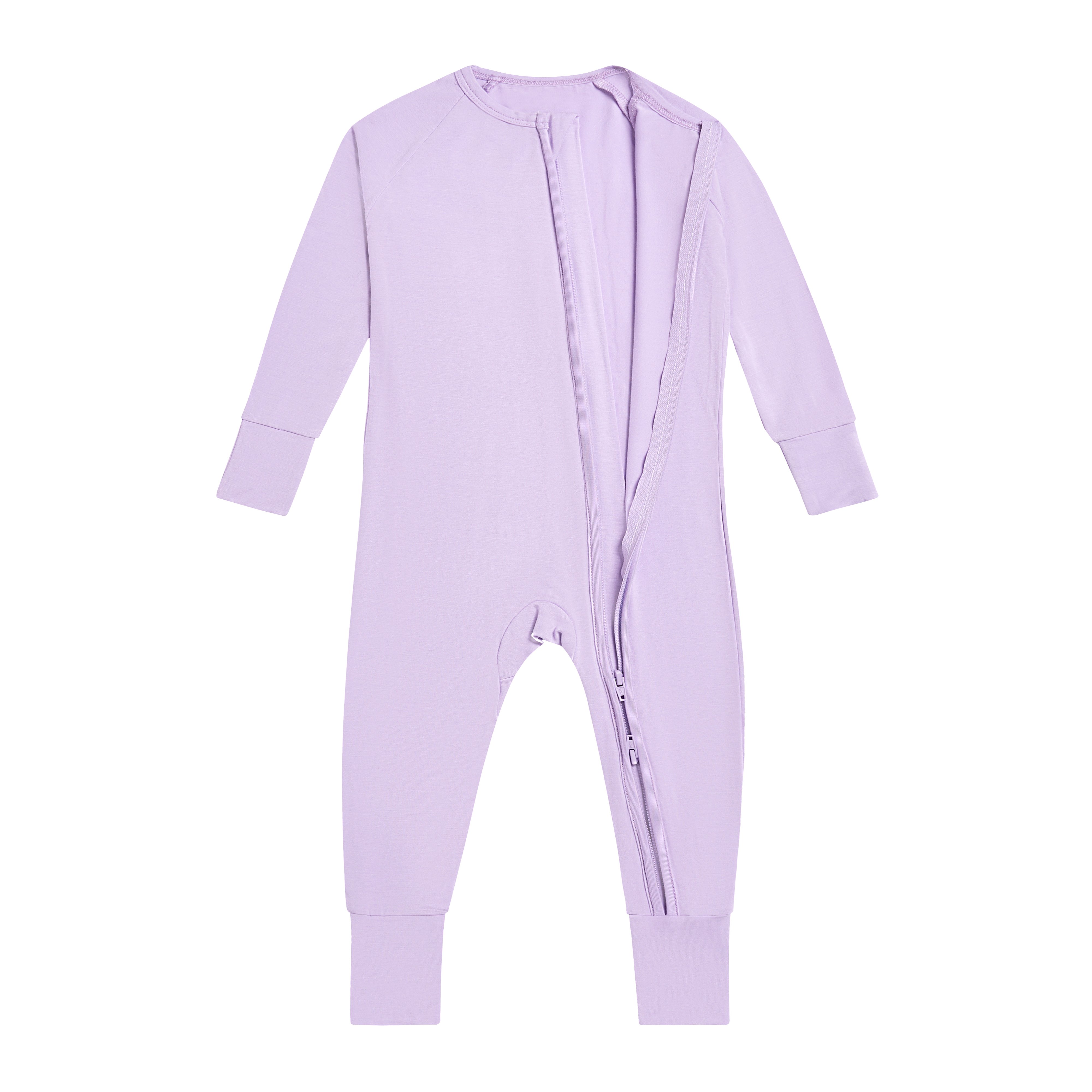 Wholesale RTS solid color 95% bamboo 5% spandex zipper romper pajamas sleepwear bamboo kid sleeper clothes