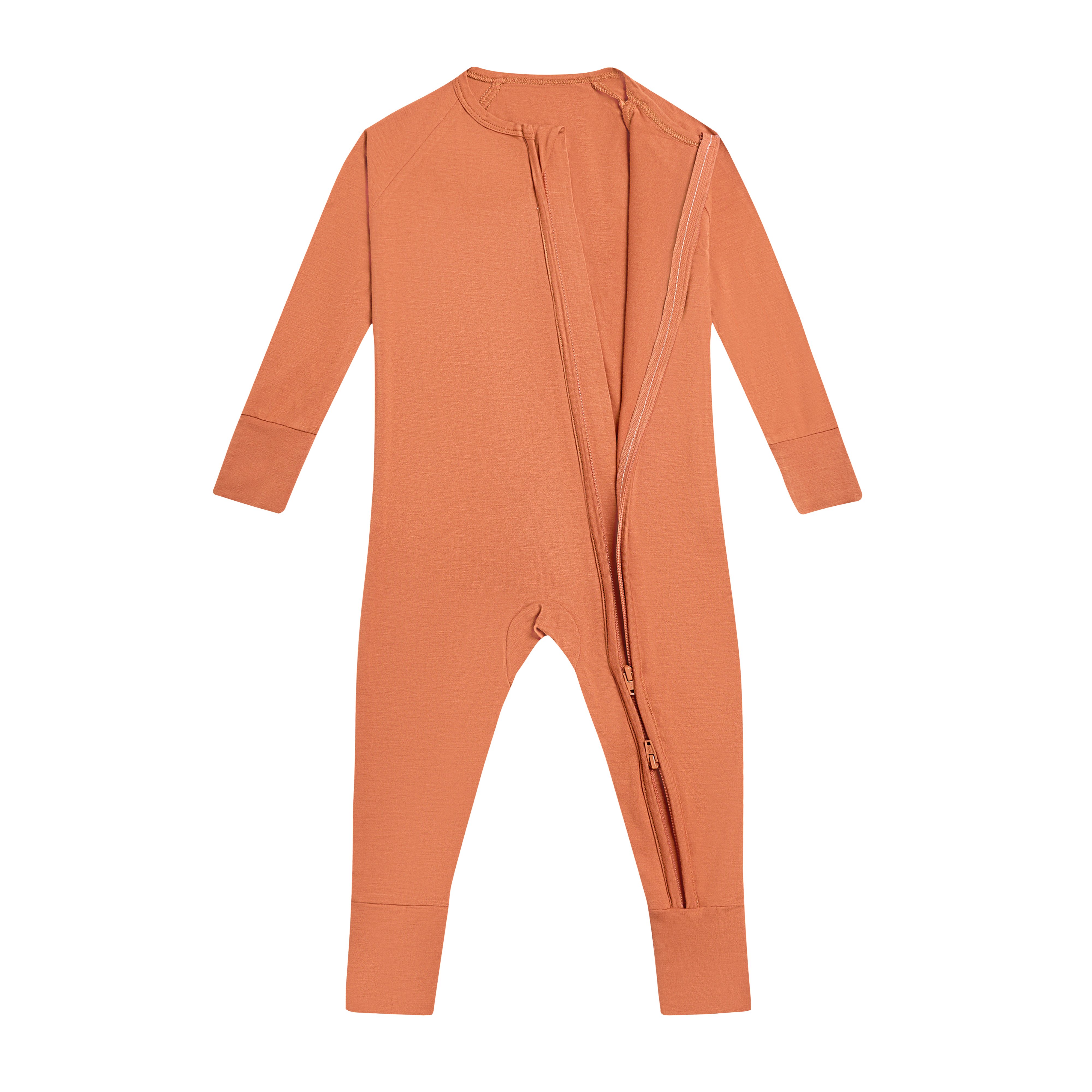 Wholesale RTS solid color 95% bamboo 5% spandex zipper romper pajamas sleepwear bamboo kid sleeper clothes