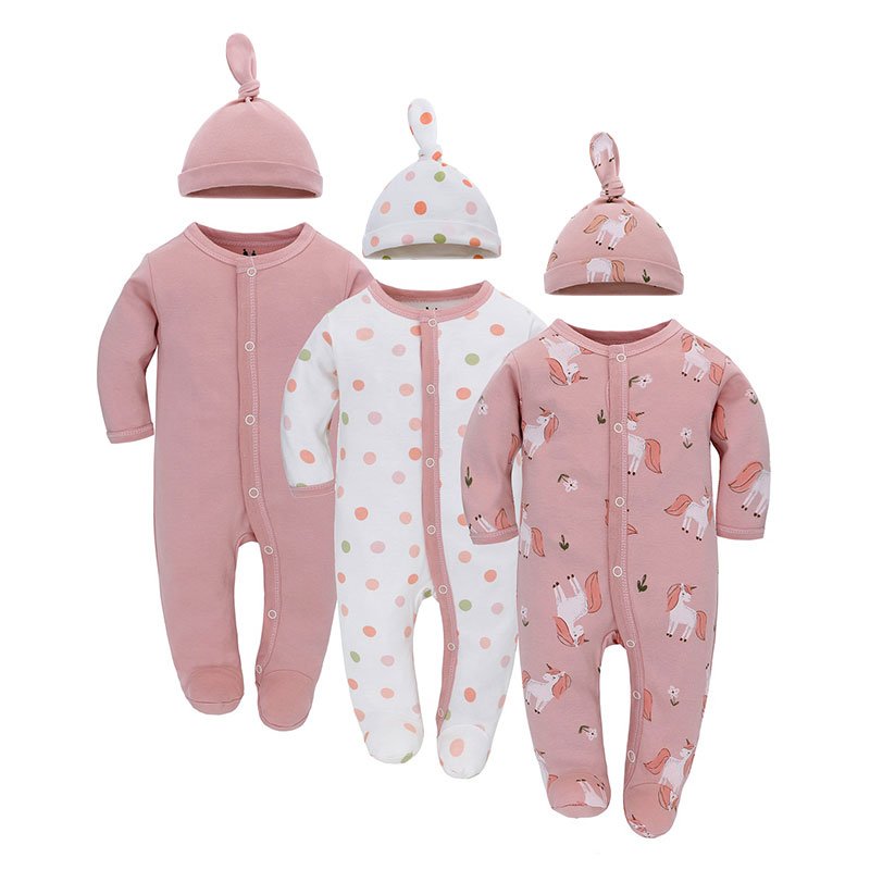 Wholesale Baby Clothes Sets Custom 3 Pack Cotton Baby Clothing set cheap Newborn Jumpsuits Baby Rompers for Girls and Boys
