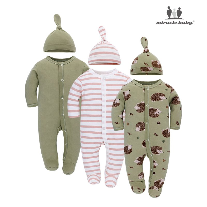 Wholesale Baby Clothes Sets Custom 3 Pack Cotton Baby Clothing set cheap Newborn Jumpsuits Baby Rompers for Girls and Boys
