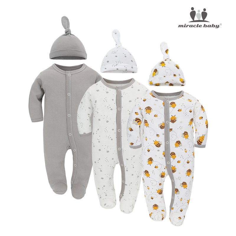Wholesale Baby Clothes Sets Custom 3 Pack Cotton Baby Clothing set cheap Newborn Jumpsuits Baby Rompers for Girls and Boys