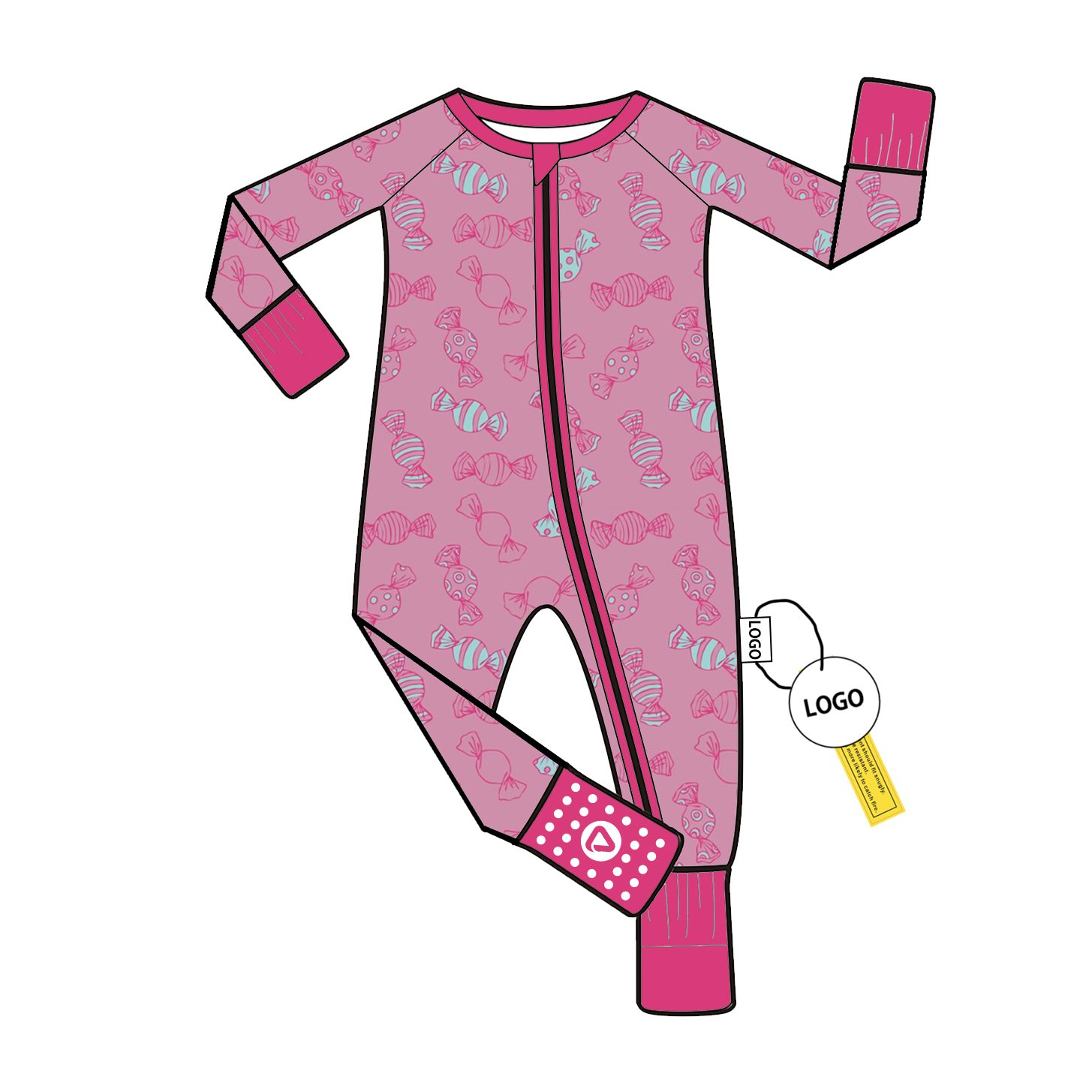 Bamboo Viscose Baby Romper with Two Way Zipper Long Sleeve Pajamas for Infants Custom Wholesale Low MOQ Jumpsuit