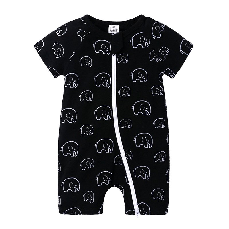 Baby summer Short sleeve jumpsuit double zip Cotton Baby rompers for baby boy girl
