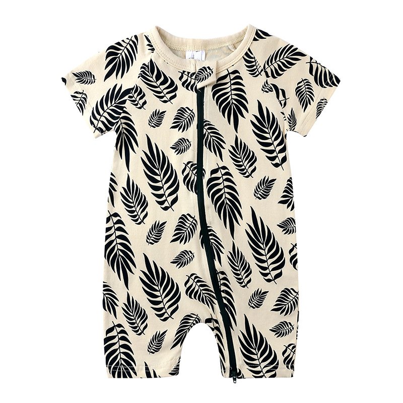 Baby summer Short sleeve jumpsuit double zip Cotton Baby rompers for baby boy girl