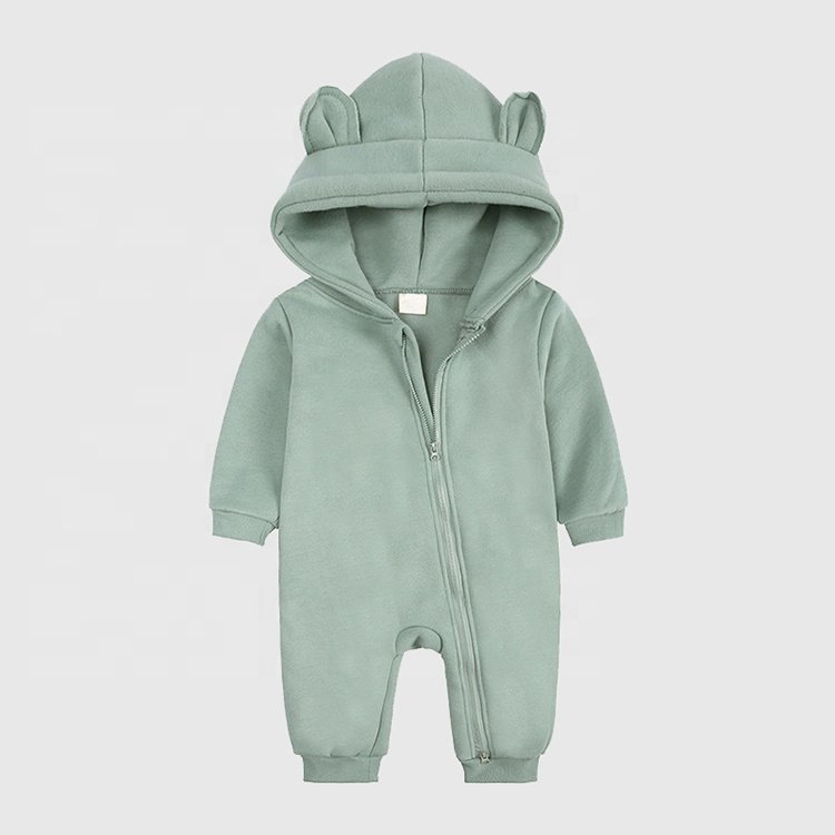 Wholesale Custom 100% Cotton Soft Fashion Kid's rompers Zip Romper For Infant Baby