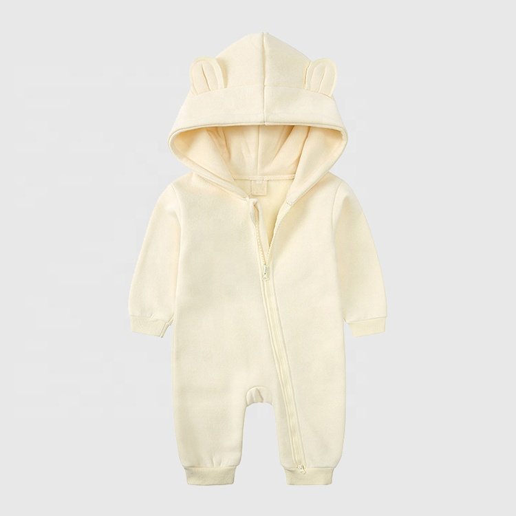 Wholesale Custom 100% Cotton Soft Fashion Kid's rompers Zip Romper For Infant Baby