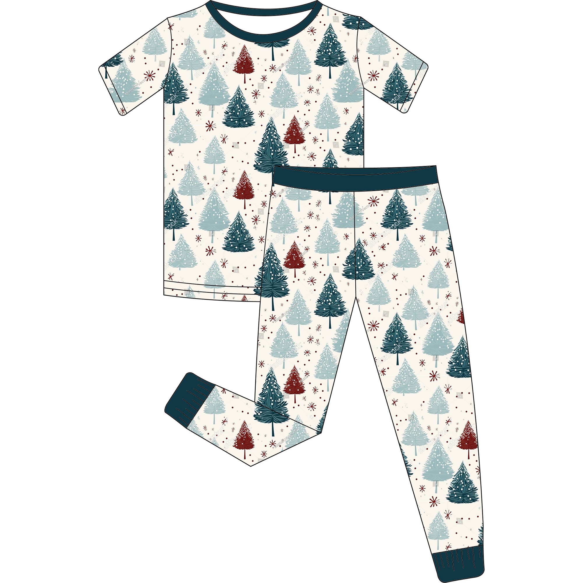 Hot sale custom christmas pattern Bamboo baby romper Children girls clothes pajamas onesie