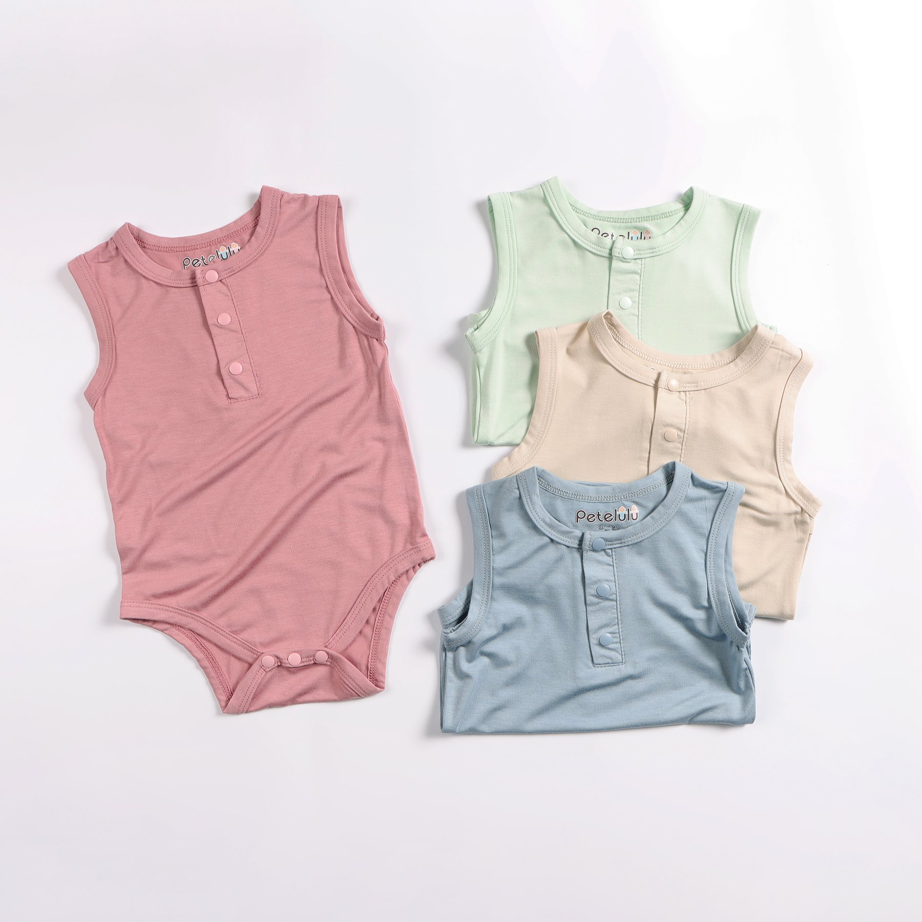 Factory Price Orgainc Bamboo Fiber Baby Romper Wholesale Baby Clothes Unisex Sleeveless Baby O nesie