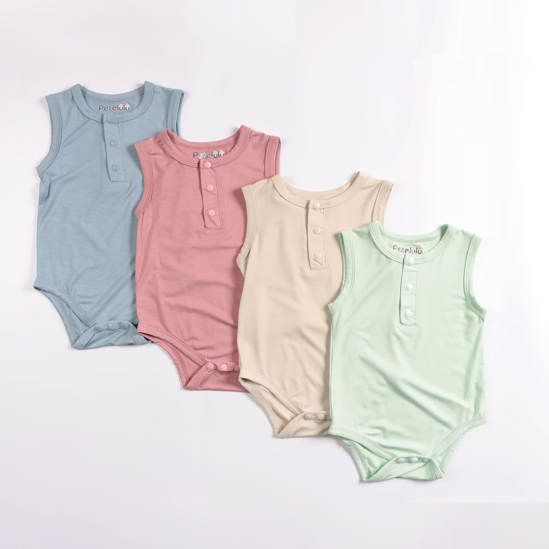 Factory Price Orgainc Bamboo Fiber Baby Romper Wholesale Baby Clothes Unisex Sleeveless Baby O nesie