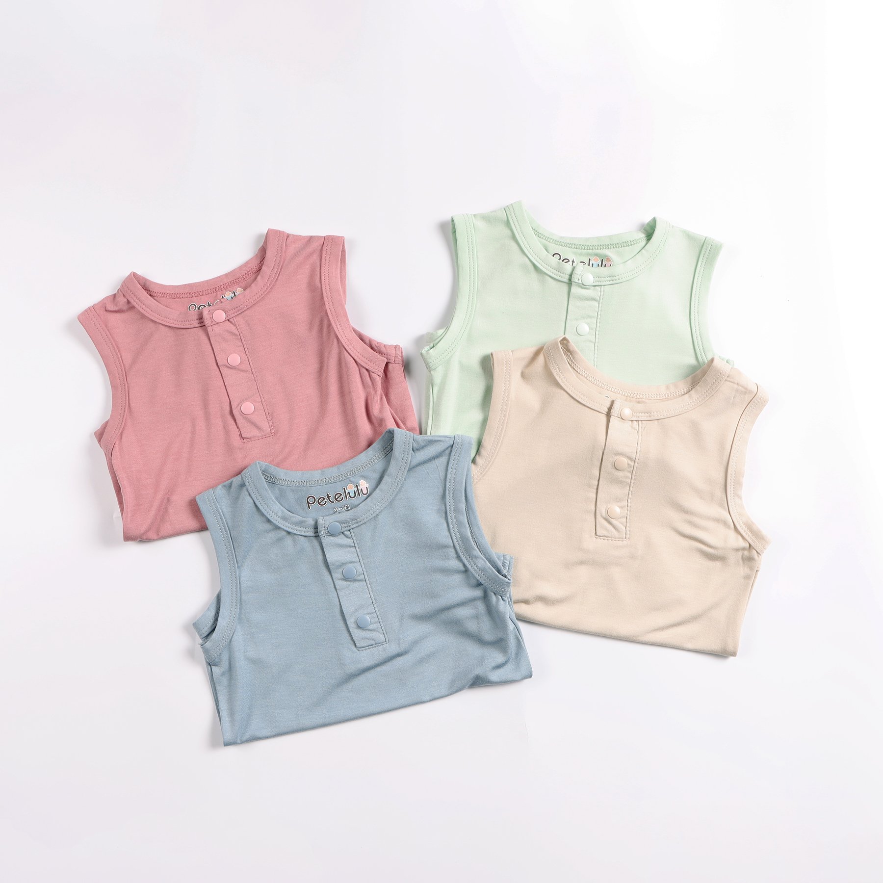 Factory Price Orgainc Bamboo Fiber Baby Romper Wholesale Baby Clothes Unisex Sleeveless Baby O nesie