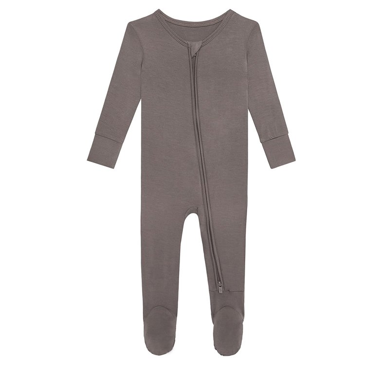 Custom Print Baby Sleepsuit Long Sleeve Winter Baby Onesie Bamboo Zipper Pajamas Romper