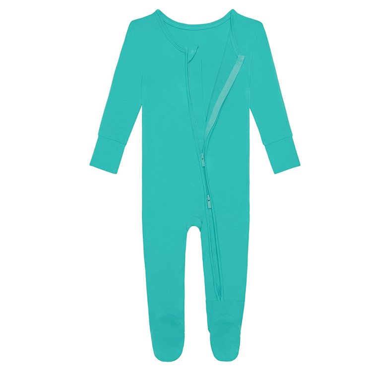 Custom Print Baby Sleepsuit Long Sleeve Winter Baby Onesie Bamboo Zipper Pajamas Romper