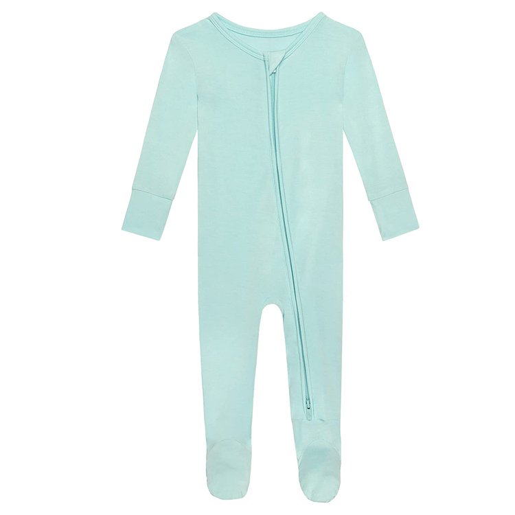 Custom Print Baby Sleepsuit Long Sleeve Winter Baby Onesie Bamboo Zipper Pajamas Romper