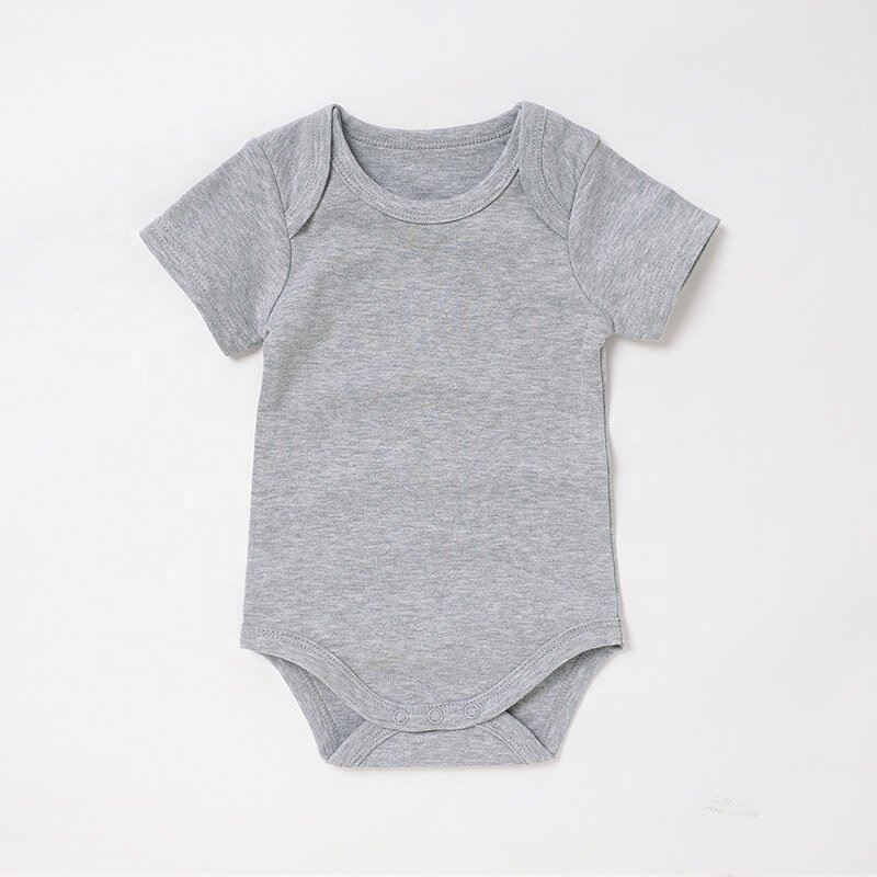 Baby Bodysuit 100% Cotton Newborn Infant Baby Summer Rompers Organic Lap Shoulder Short Sleeve Unisex Knitted Interlock Support