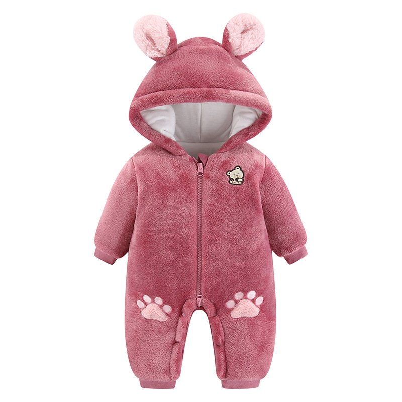 3-24m Thickened Zipper Hood Animal Baby Romper 6 Style Long Sleeve Baby Rompers Animal Design Newborn Outdoor Clothing