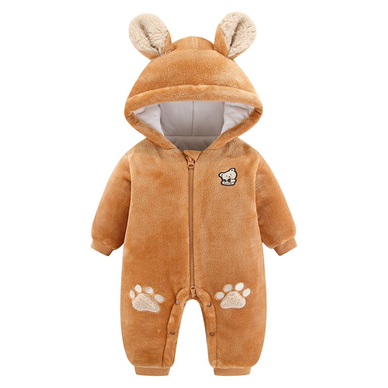 3-24m Thickened Zipper Hood Animal Baby Romper 6 Style Long Sleeve Baby Rompers Animal Design Newborn Outdoor Clothing