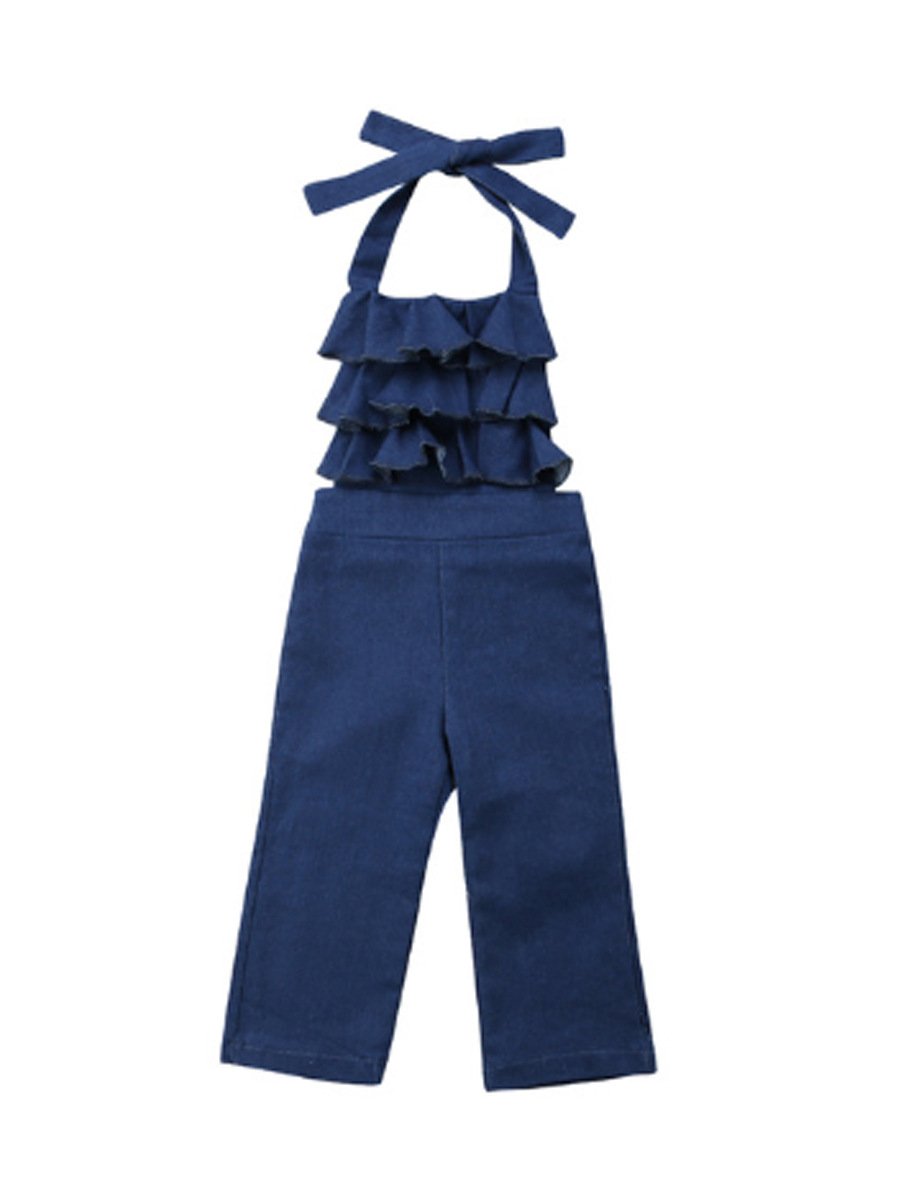 Hot selling products denim Jumpsuit summer clothes for girls