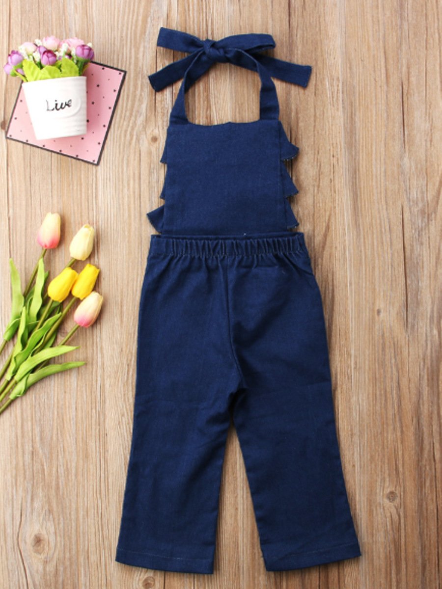 Hot selling products denim Jumpsuit summer clothes for girls