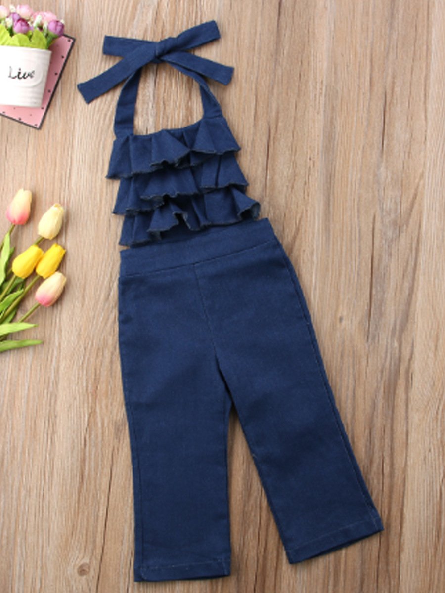 Hot selling products denim Jumpsuit summer clothes for girls