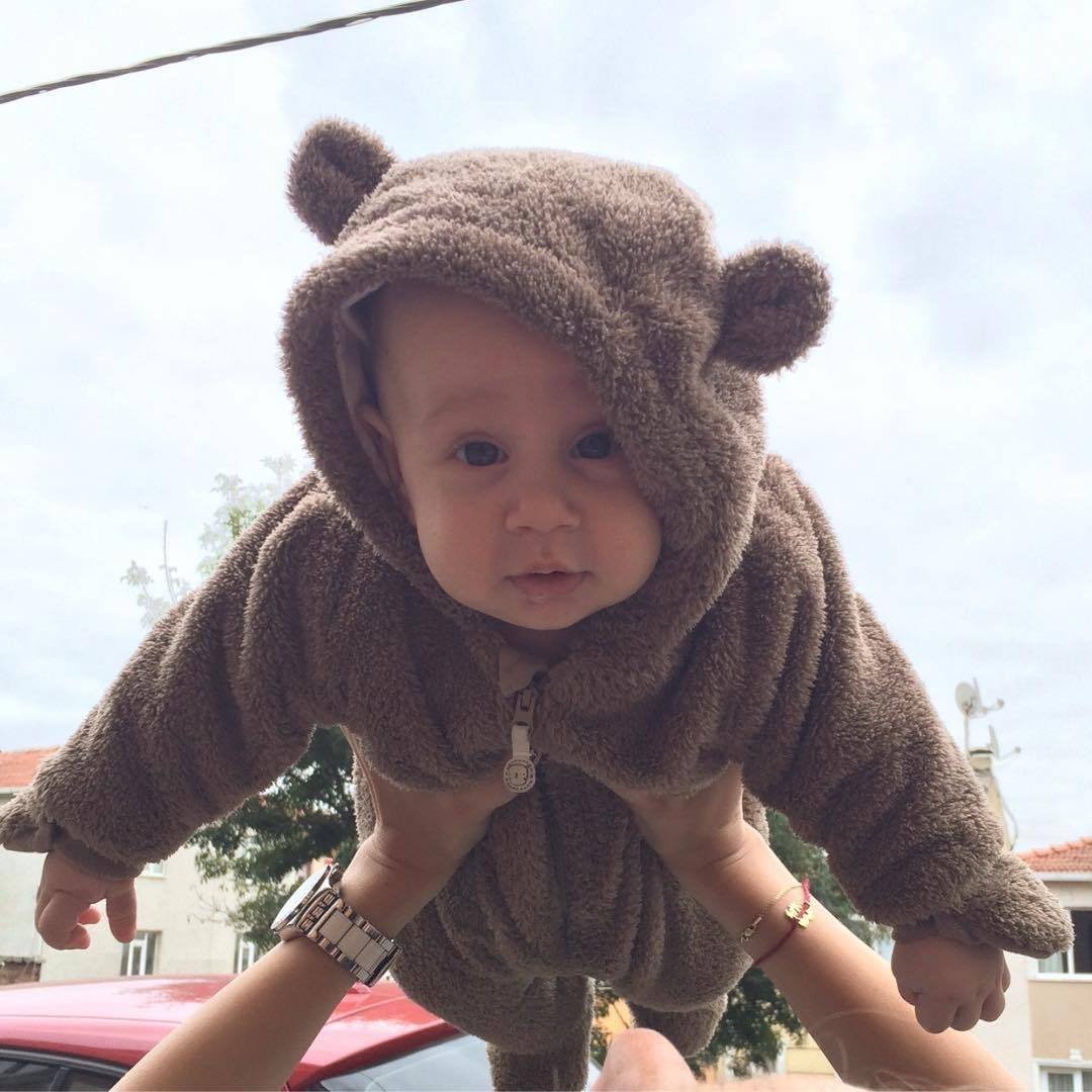 2022 wholesale winter clothing baby warm Bodysuit animal shaped Baby rompers