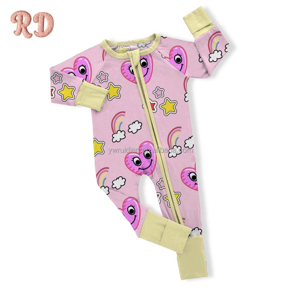 0-3m Infant Romper Little Baby Unisex Clothing Zipper Open Long Sleeve Jumpsuit Footed Romper Toddler Printed One Piece Romper