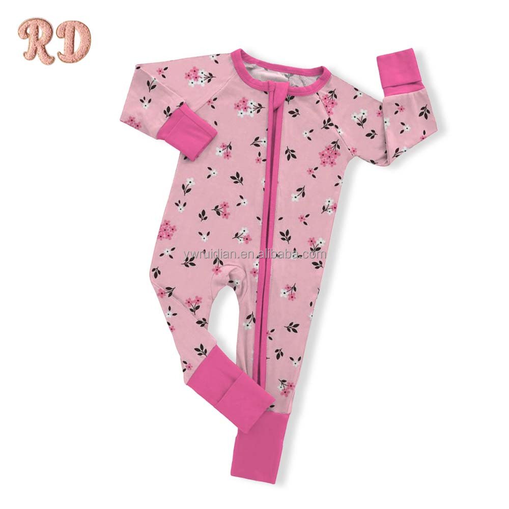 0-3m Infant Romper Little Baby Unisex Clothing Zipper Open Long Sleeve Jumpsuit Footed Romper Toddler Printed One Piece Romper