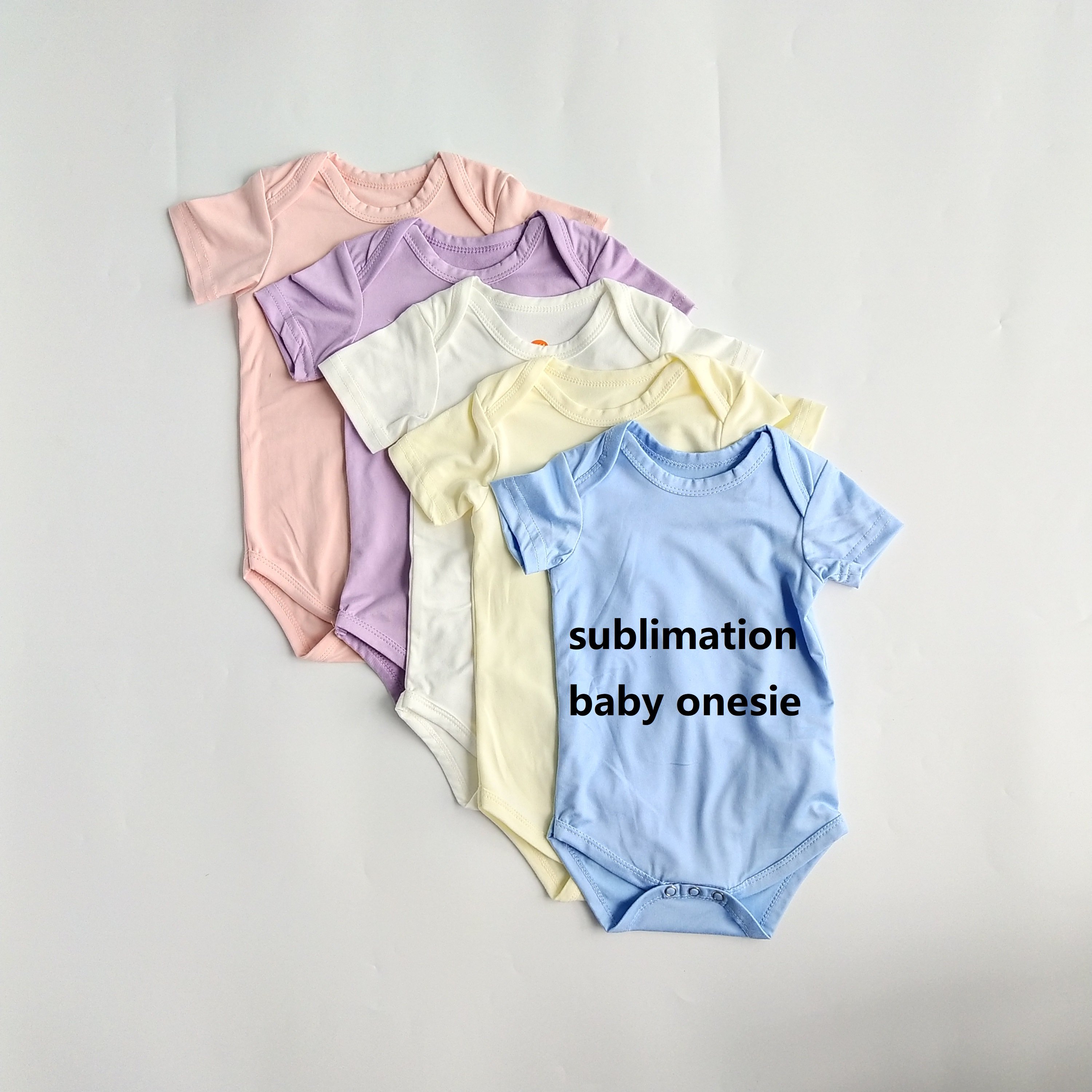 Newborn Soft Sublimation Custom Babies Clothes Toddler Jumpsuit Short Sleeve Blank 100% Polyester Baby Rompers