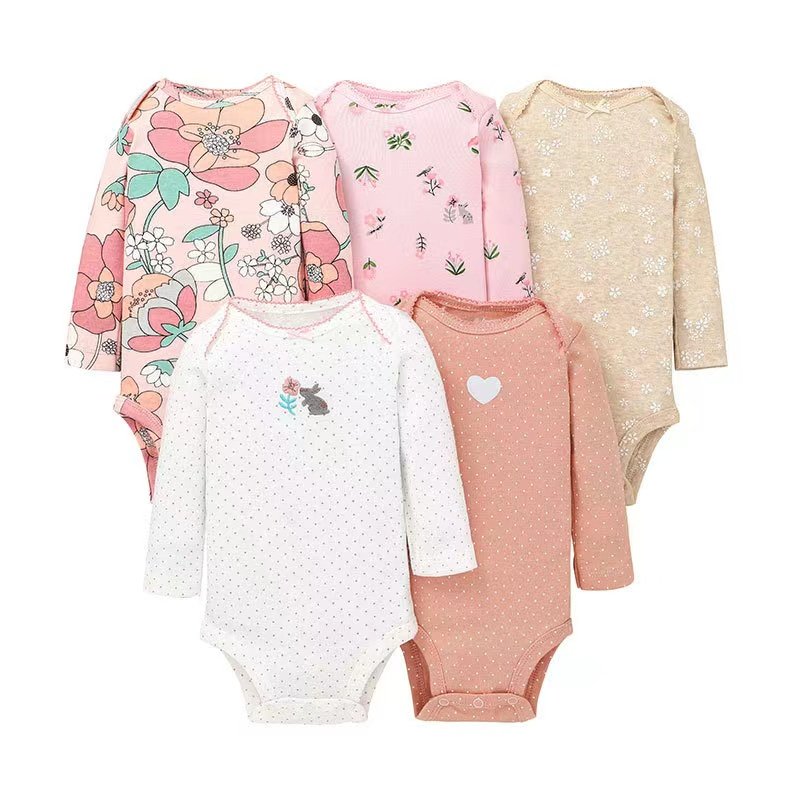 Wholesale 5pcs/pack long sleeve baby wear clothes baby romper