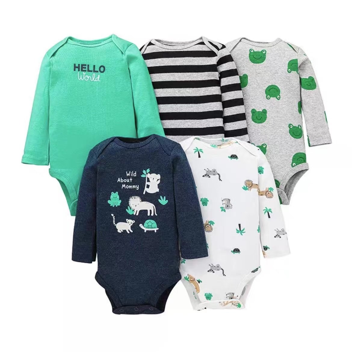 Wholesale 5pcs/pack long sleeve baby wear clothes baby romper