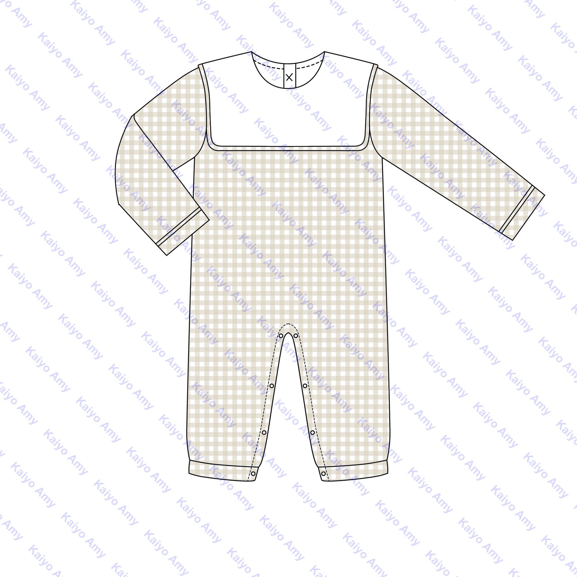 New design bib collar baby overalls woven micro gingham longalls one piece jumpsuit puffy sleeve winter baby girl long romper