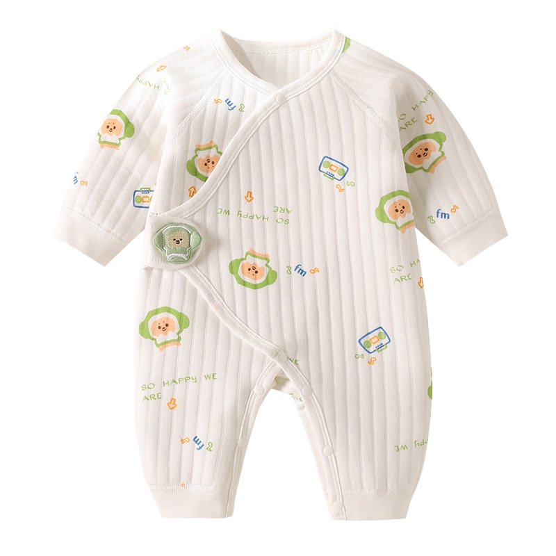 Unisex Spring Newborn Baby Romper Casual Solid Color Pajamas with Snap Button Closure Cute Bodysuit for Infant Boys and Girls