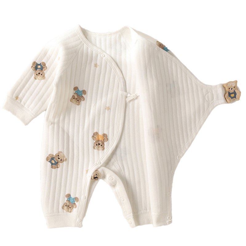 Unisex Spring Newborn Baby Romper Casual Solid Color Pajamas with Snap Button Closure Cute Bodysuit for Infant Boys and Girls