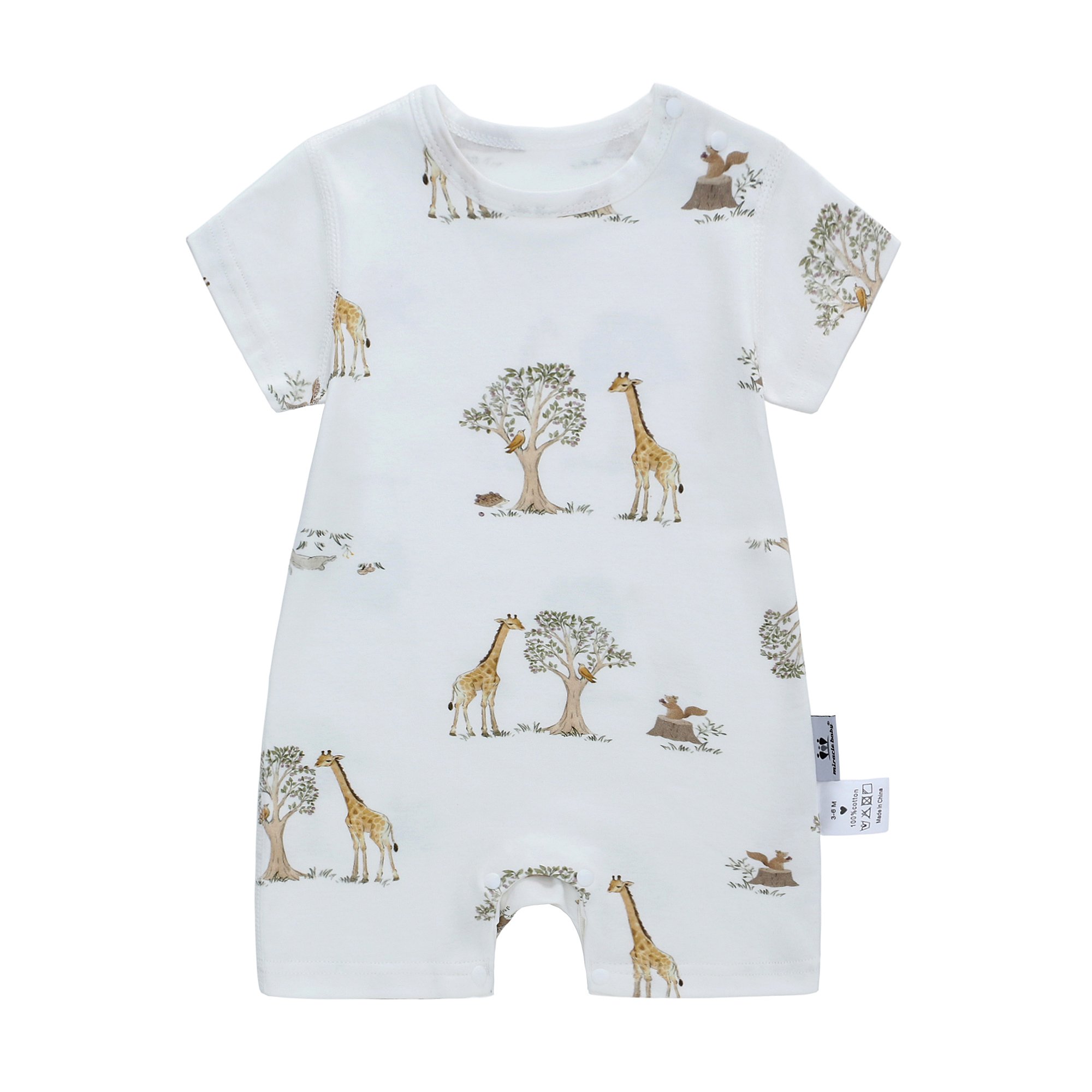 Wholesale 100% Cotton Newborn Baby Romper Short Sleeve Bodysuit Cute Printed Breathable Boys and Girls onesies baby clothes