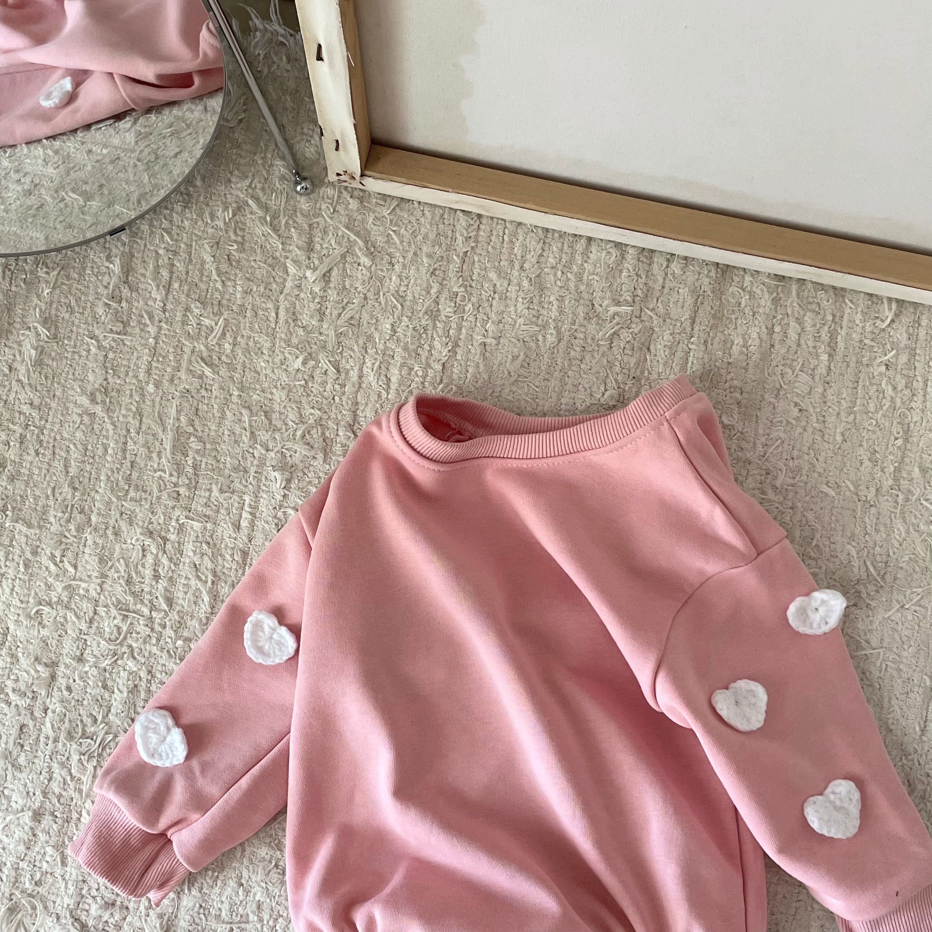 Newborn Baby Romper Embroidery Flower Cloud Sweatshirts Romper Spring Long Sleeve Clothes Infant Jumpsuits 0-18M