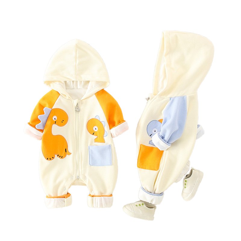 Pure Cotton Class A Baby Jumpsuit Spring Autumn New Set With Zipper Closure Cartoon Climbing Suit For Children Men Women Babies
