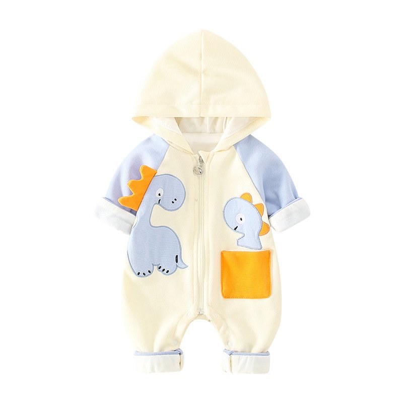 Pure Cotton Class A Baby Jumpsuit Spring Autumn New Set With Zipper Closure Cartoon Climbing Suit For Children Men Women Babies