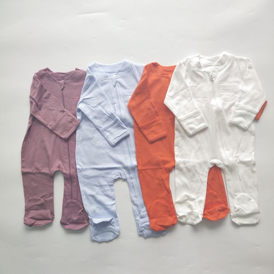 Custom Logo Baby Girls Clothes Short Sleeve 100% Combed Cotton Baby Rompers