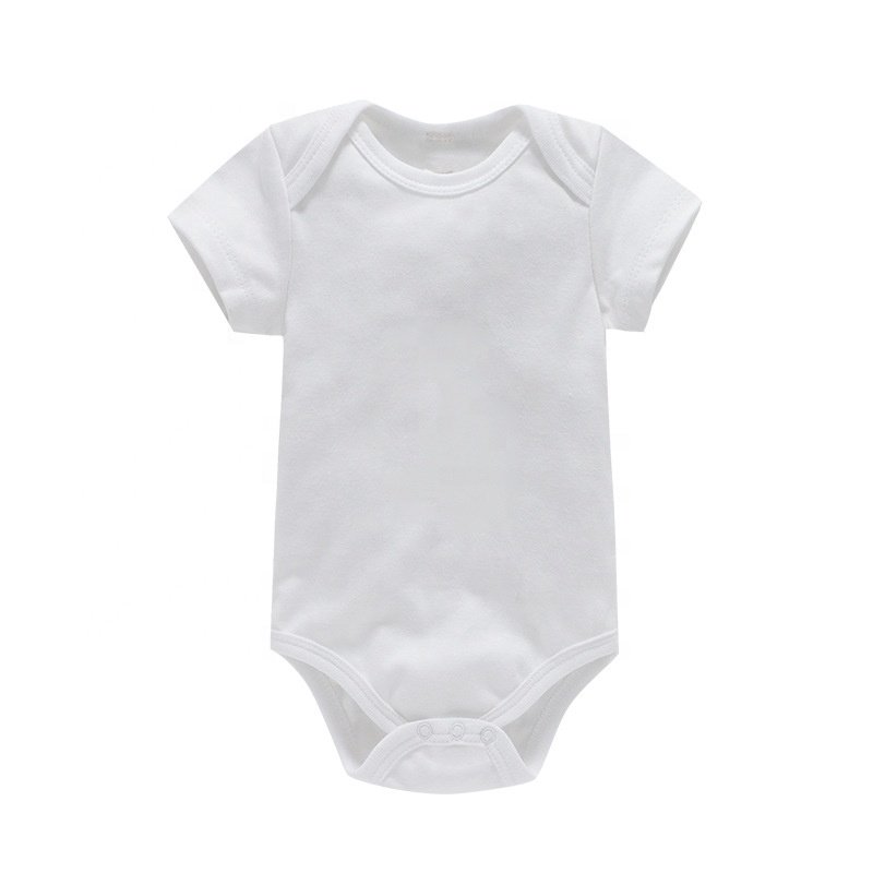 Cross border wholesale baby plain color jumpsuit newborn 0-2 years solid color infant jumpsuit short sleeve summer baby romper