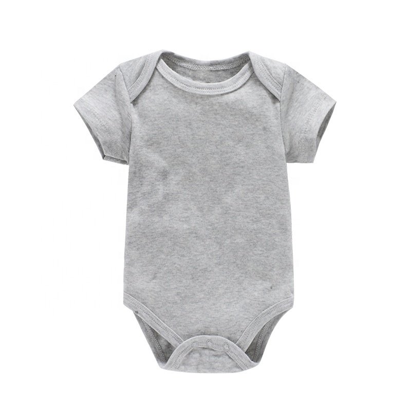 Cross border wholesale baby plain color jumpsuit newborn 0-2 years solid color infant jumpsuit short sleeve summer baby romper