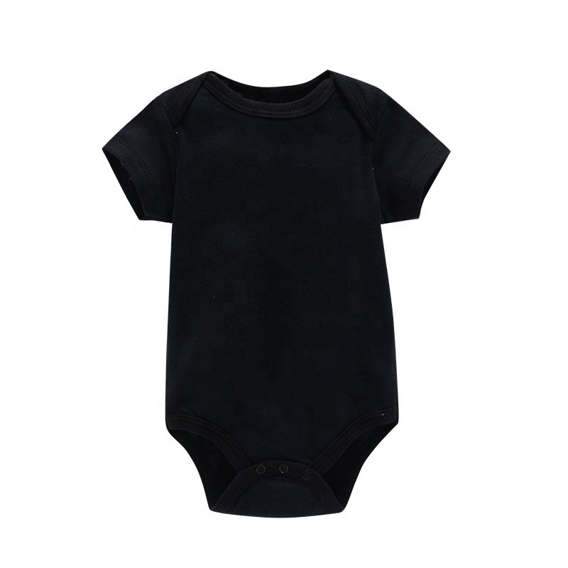 Cross border wholesale baby plain color jumpsuit newborn 0-2 years solid color infant jumpsuit short sleeve summer baby romper