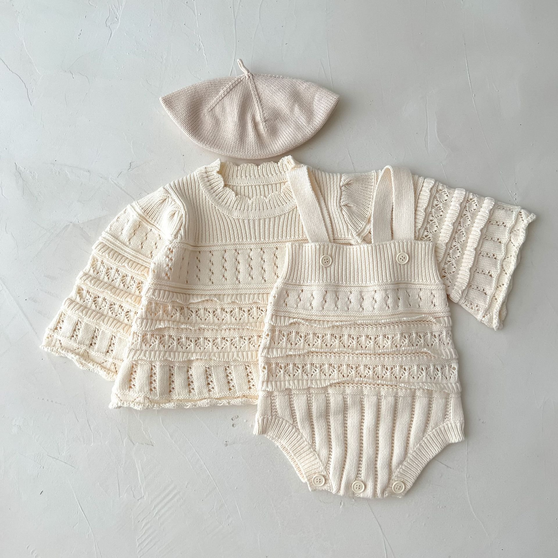 Baby ruffle sleeve romper infant toddler baby rompers sets infant baby girl clothes romper shorts outfit set