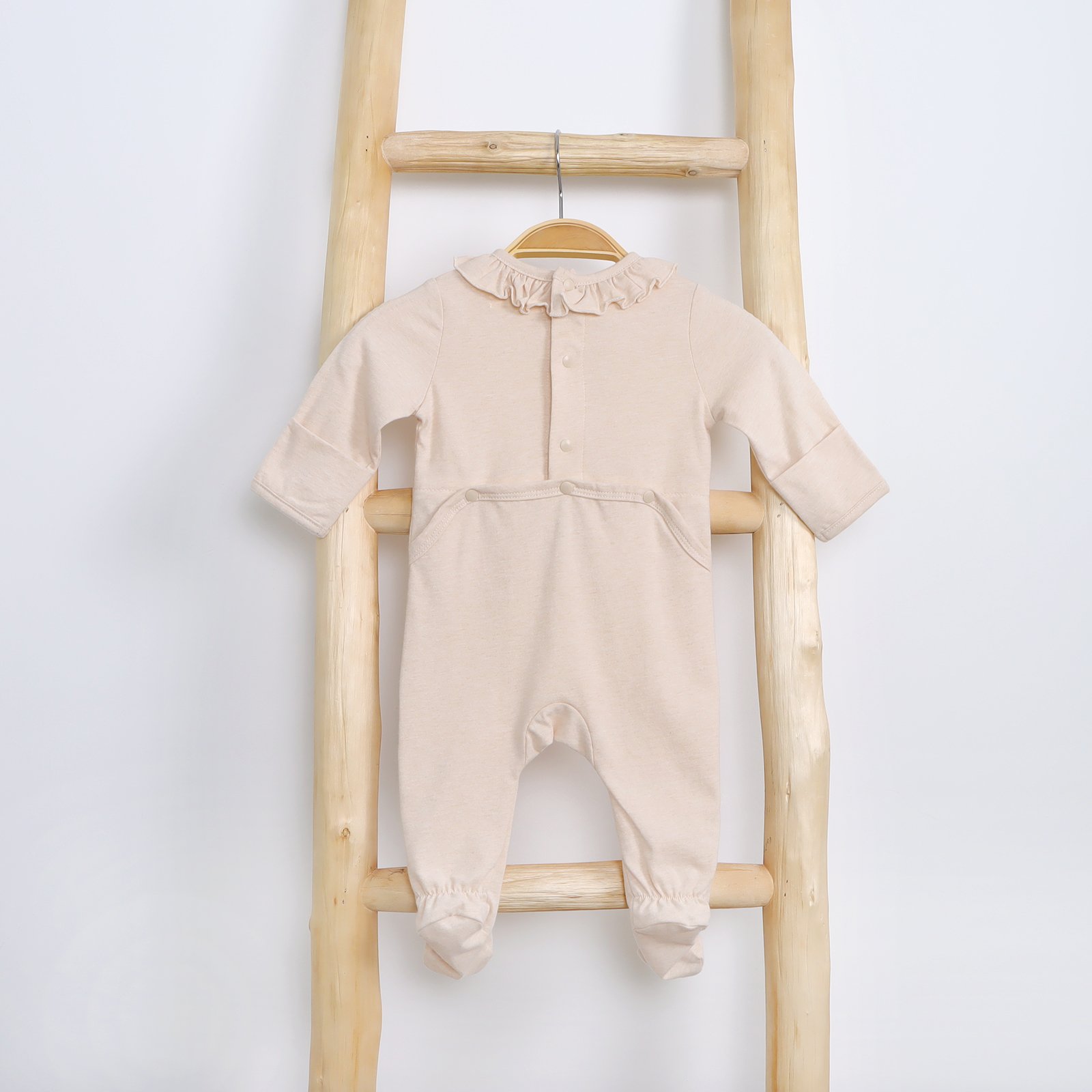 100% Organic Cotton Baby Romper Jacquard Lotus Leaf Girls Baby Romper Bodysuit