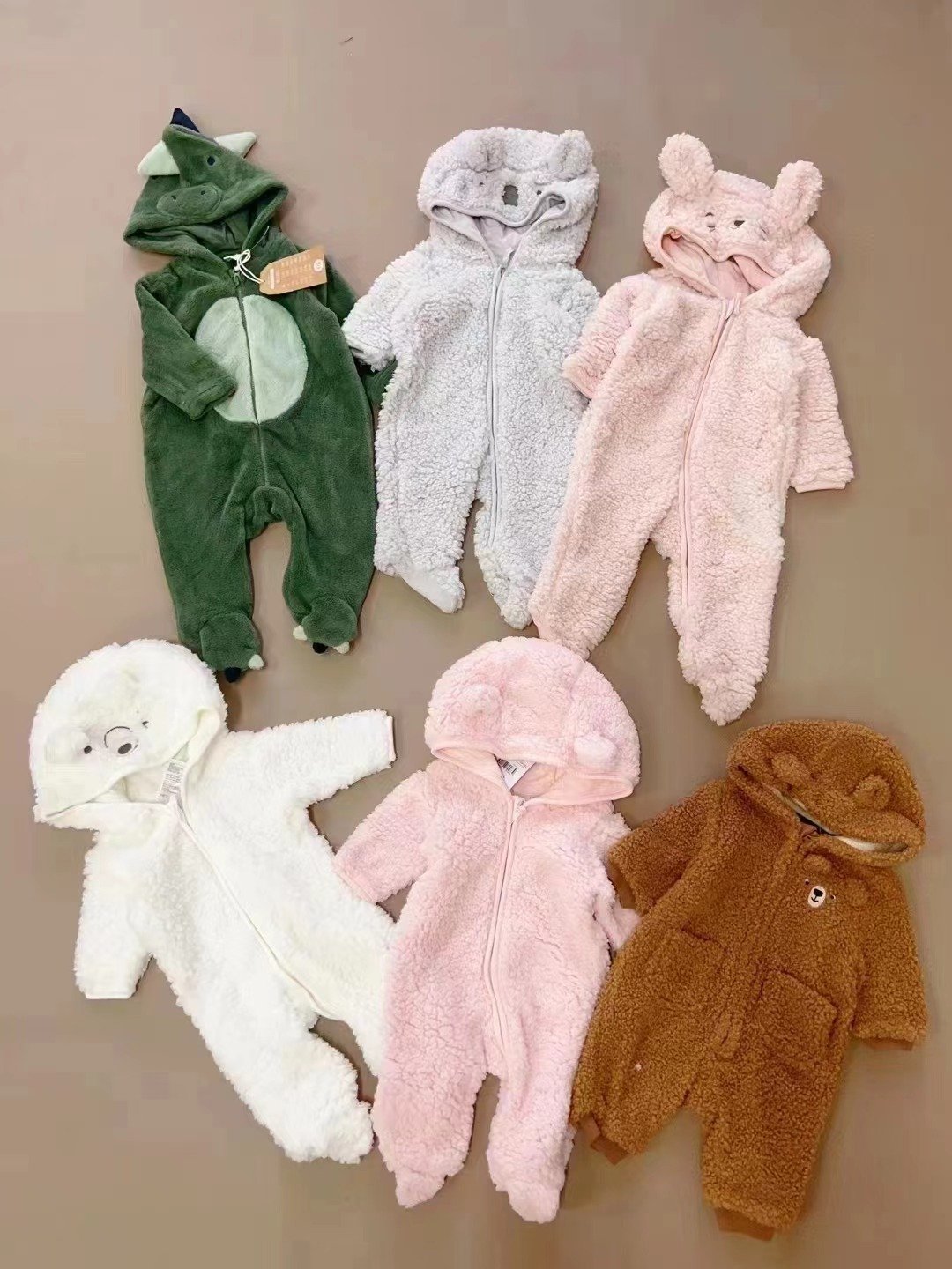 Baby Rompers Winter Coral Fleece Hooded Long-sleeved Romper Newborn Baby Jumpsuit Cover Footed Baby Clothes for Girls Boys