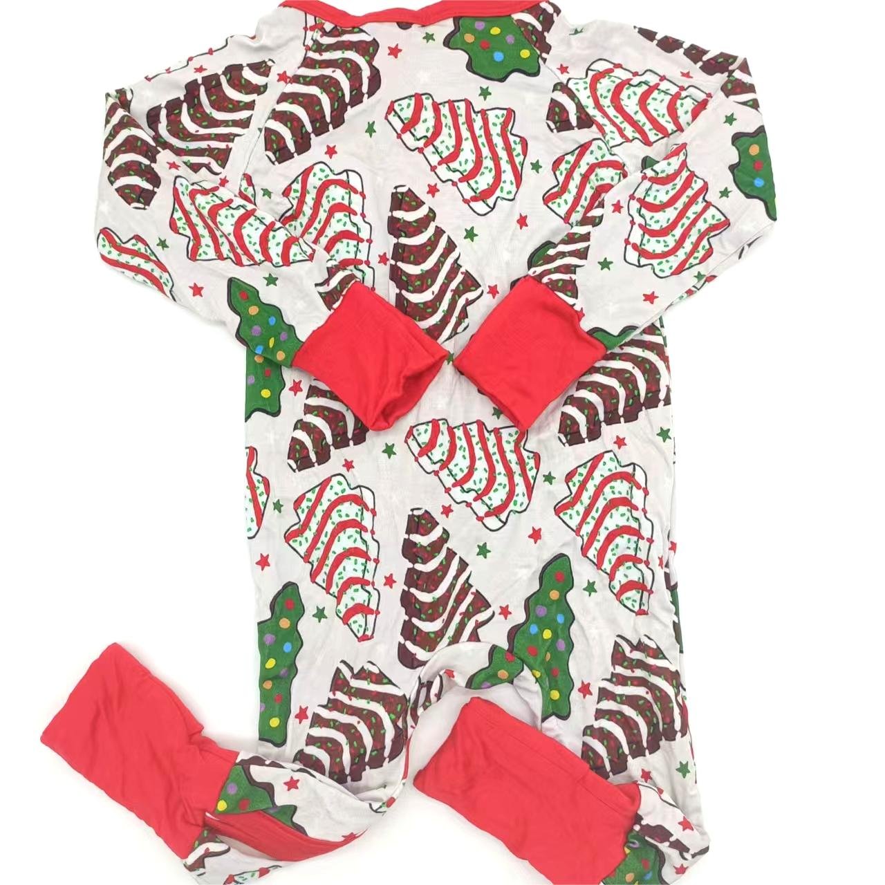 New arrival Christmas tree design children jumpsuit little cute printed baby romper