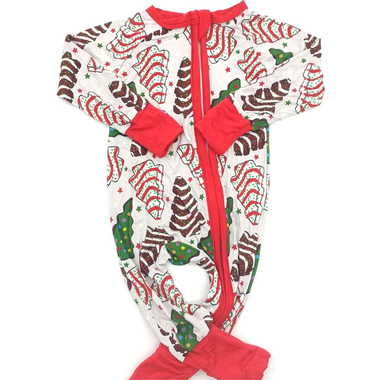 New arrival Christmas tree design children jumpsuit little cute printed baby romper
