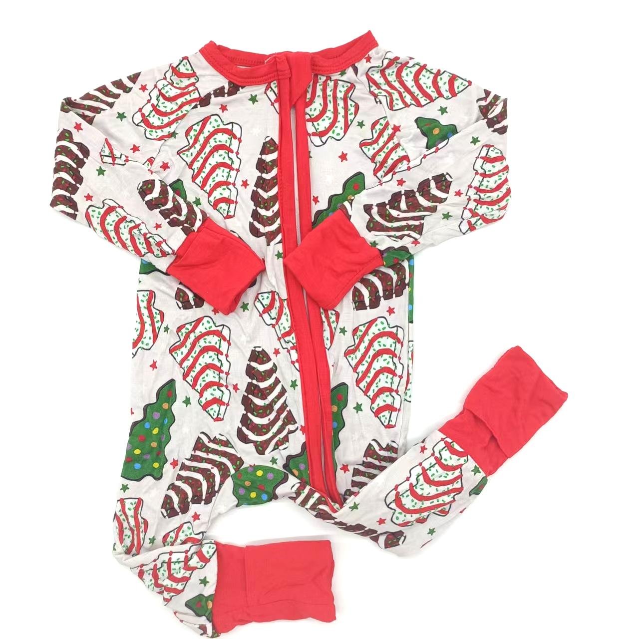 New arrival Christmas tree design children jumpsuit little cute printed baby romper
