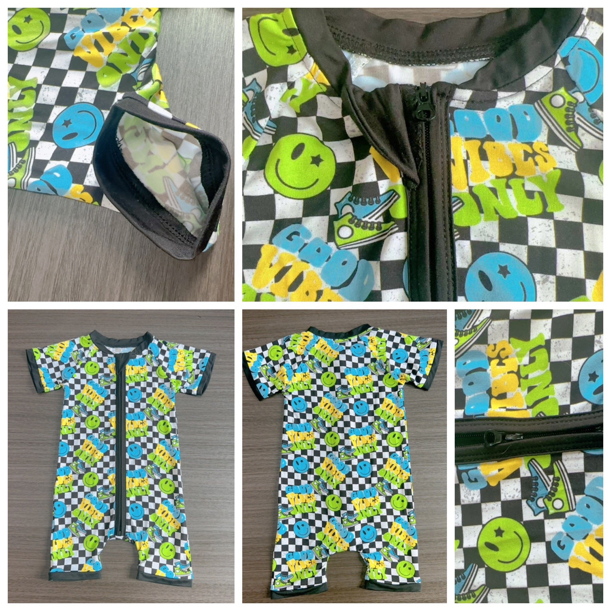 Oem 95%Bamboo +5% Spandex Custom Smile Print Bamboo Pajamas Baby Sleepwear Kids Bamboo Pajamas Set
